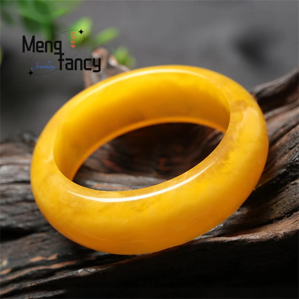 Natural Baltic Chicken Butter Beeswax Amber Bangle Clear Mind Nature High-grade Exquisite Fashion Luxury Jewelry Holiday Gifts