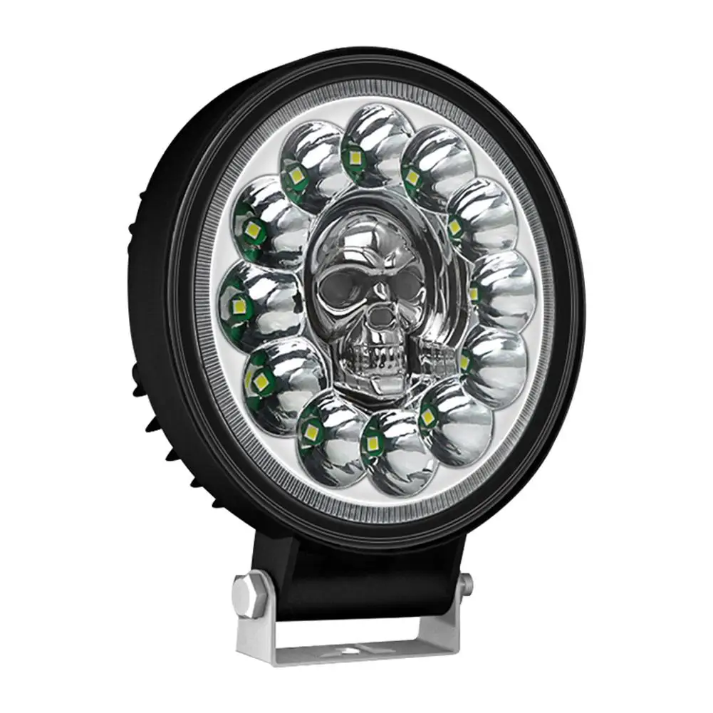 

Car Led Work Light Skull Round Colorful Rgb Auxiliary Lights 4 Inch 12LED Big View Roof Lamp Fog Lamp