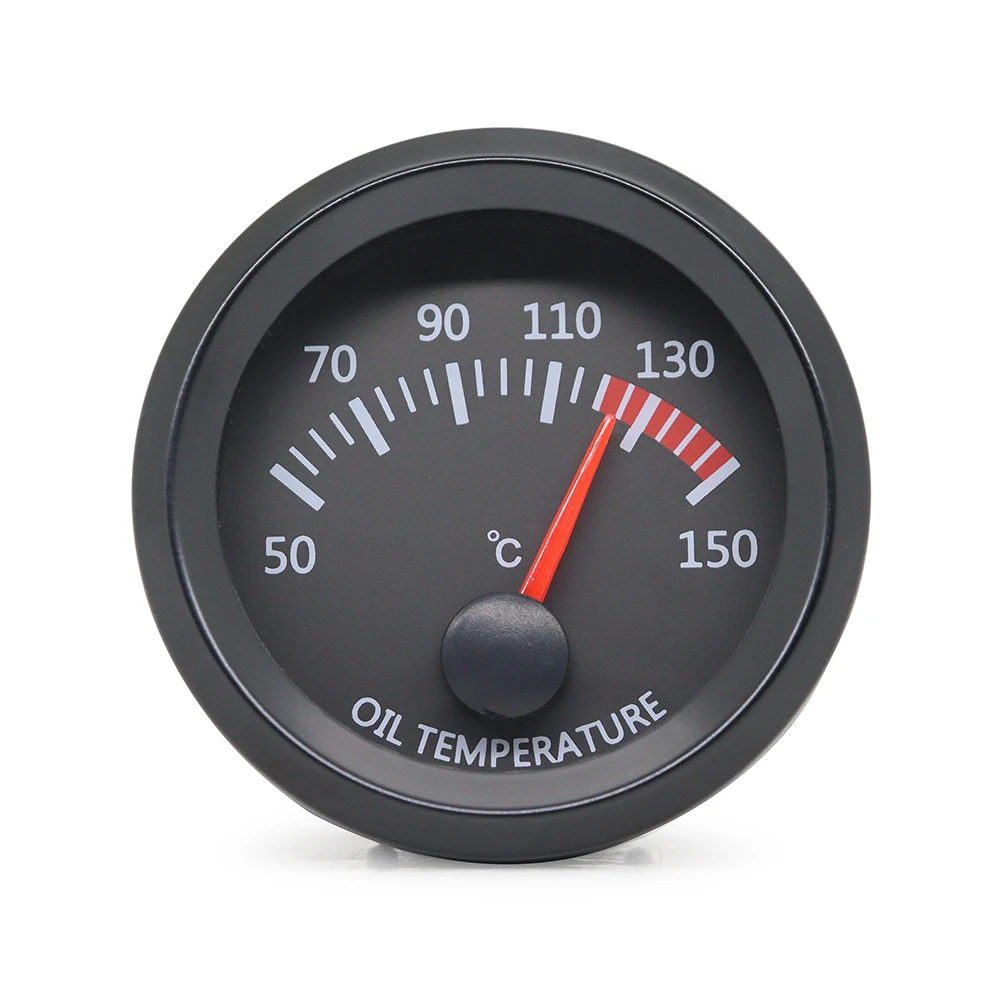 52MM Gauge 12V Water Temp Olietemperatuurmeter Oliedruk Brandstof Voltmeter Lucht Brandstofverhouding Boost Uitlaat Temp Meter Zwart Gezicht Gauge