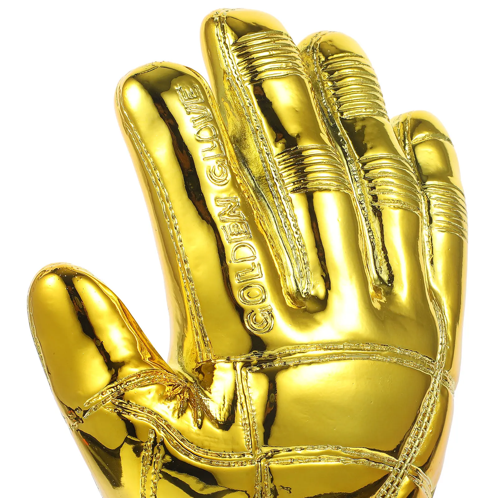 Goalkeeper Award Trophy Golden Plated Resin Soccer Gloves Shape Trophy for School Office Kindergarten Sports Day Winner Prize