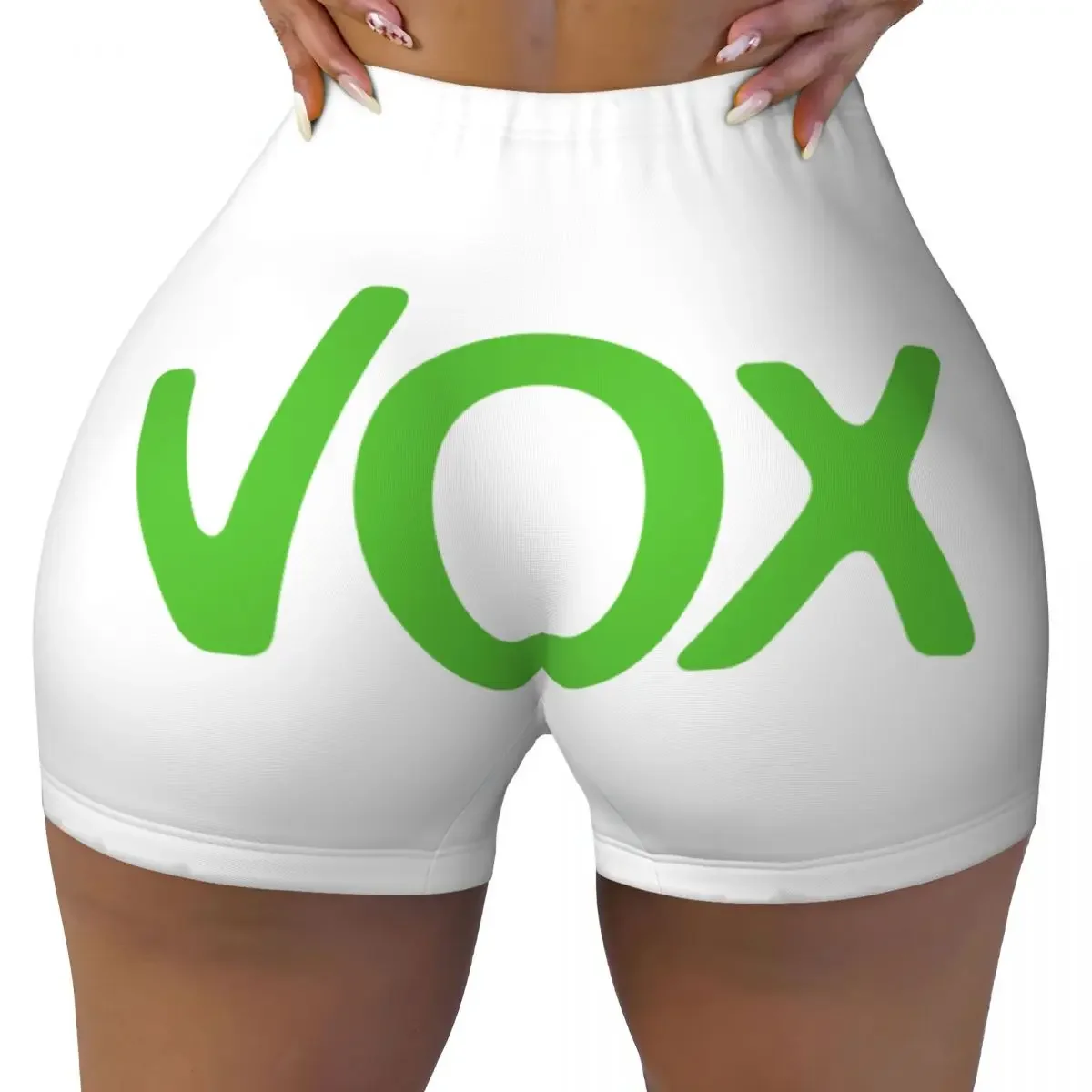 

Байкерские шорты для бега и тренировок с логотипом Испании Vox для женщин, шорты для занятий йогой в испанском политическом стиле для вечеринок