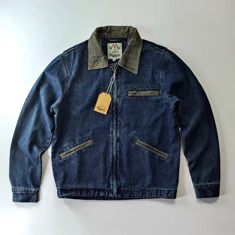 

Утепленная джинсовая куртка из хлопка на молнии, повседневная рабочая одежда в американском стиле, осенне-зимняя молодежная модная удлиненная верхняя одежда