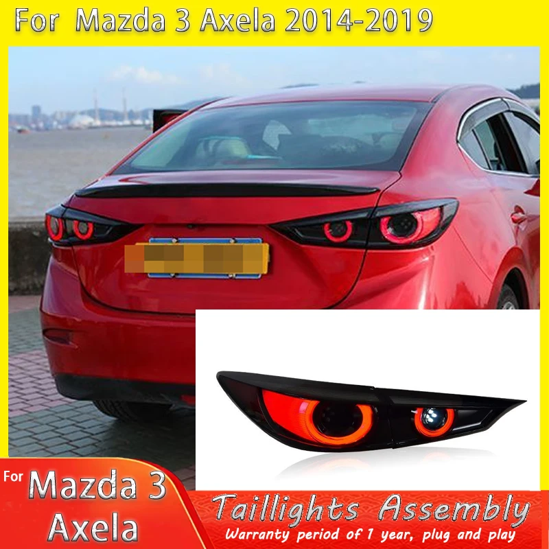 

Для Mazda 3 Axela 2014-2018 автоматические задние фонари в сборе, обновление 2020, Стайлинг, светодиодный динамический поворот, автомобильные задние фонари, аксессуары