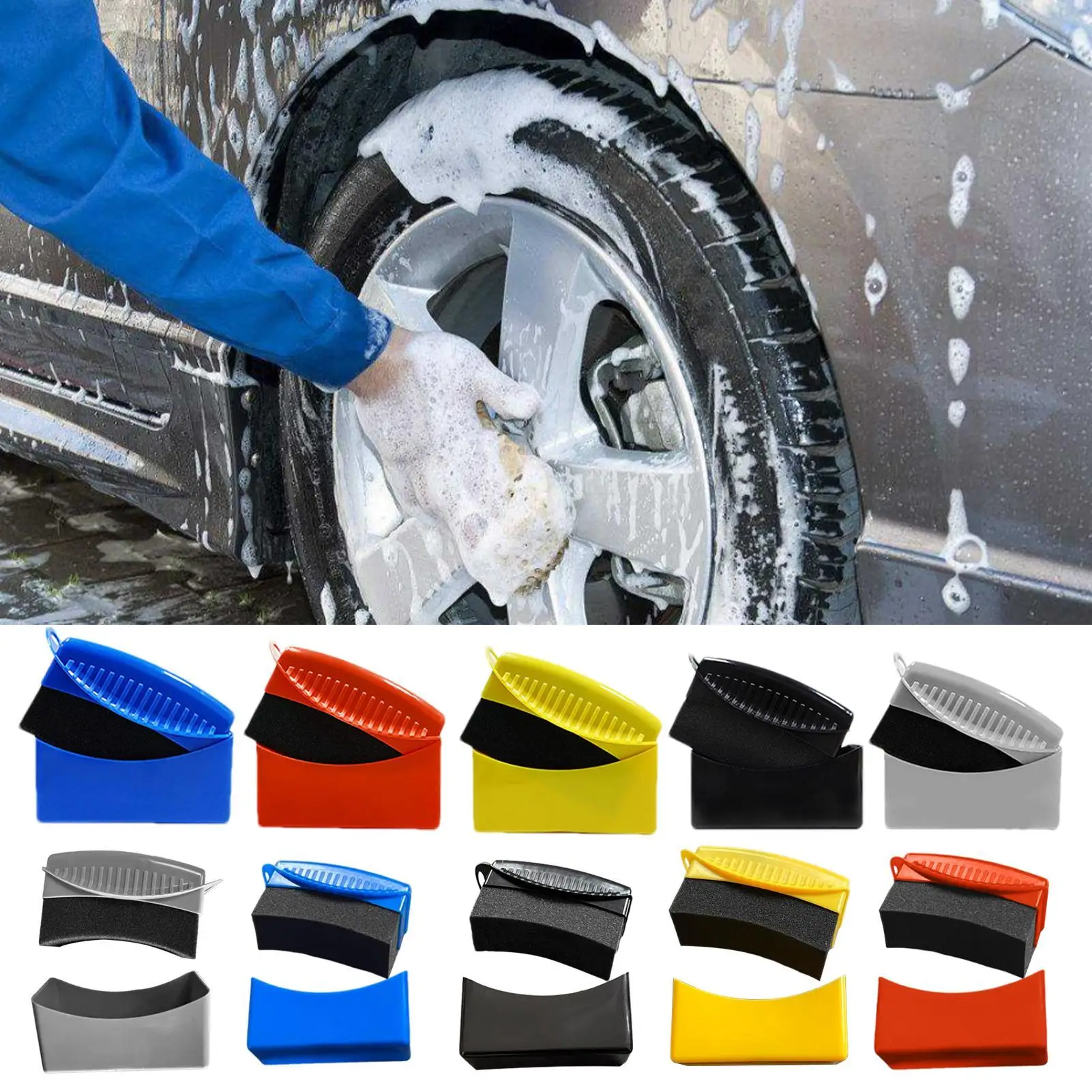 Tire Shine Applicator Brush Car Wheel Dressing Shine Tire Wax Wipe Car Wheel Dressing Shine Tire Wax Wipe Polishing Sponge