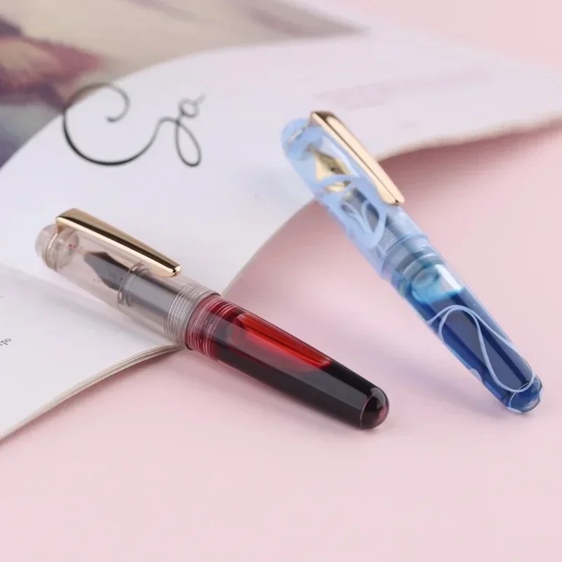 Majohn Mini Q2 Fountain Pen Pocket-Size Acrylic Eyedropper Ink Pen EF 0.38mm/F 0.5mm Nib Portable Office School Writing Gift Set