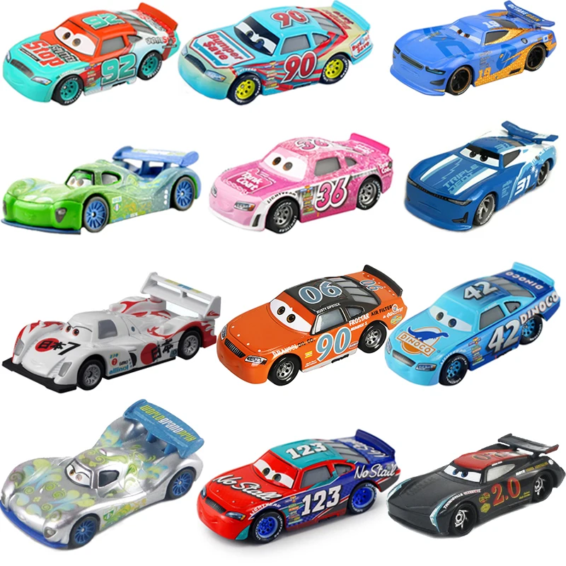 Disney-Pixar Cars Model Vehicle, Carros 3, 2, Relâmpago McQueen, Jackson Storm, Ramirez, Diecast Metal, Presente de Aniversário para Crianças,