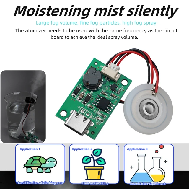 QDB-1 DC 5V USB ultradźwiękowy nawilżacz w sprayu atomizer moduł napędowy mini nawilżacz DIY pakiet interfejs USB typu c z atomizerem