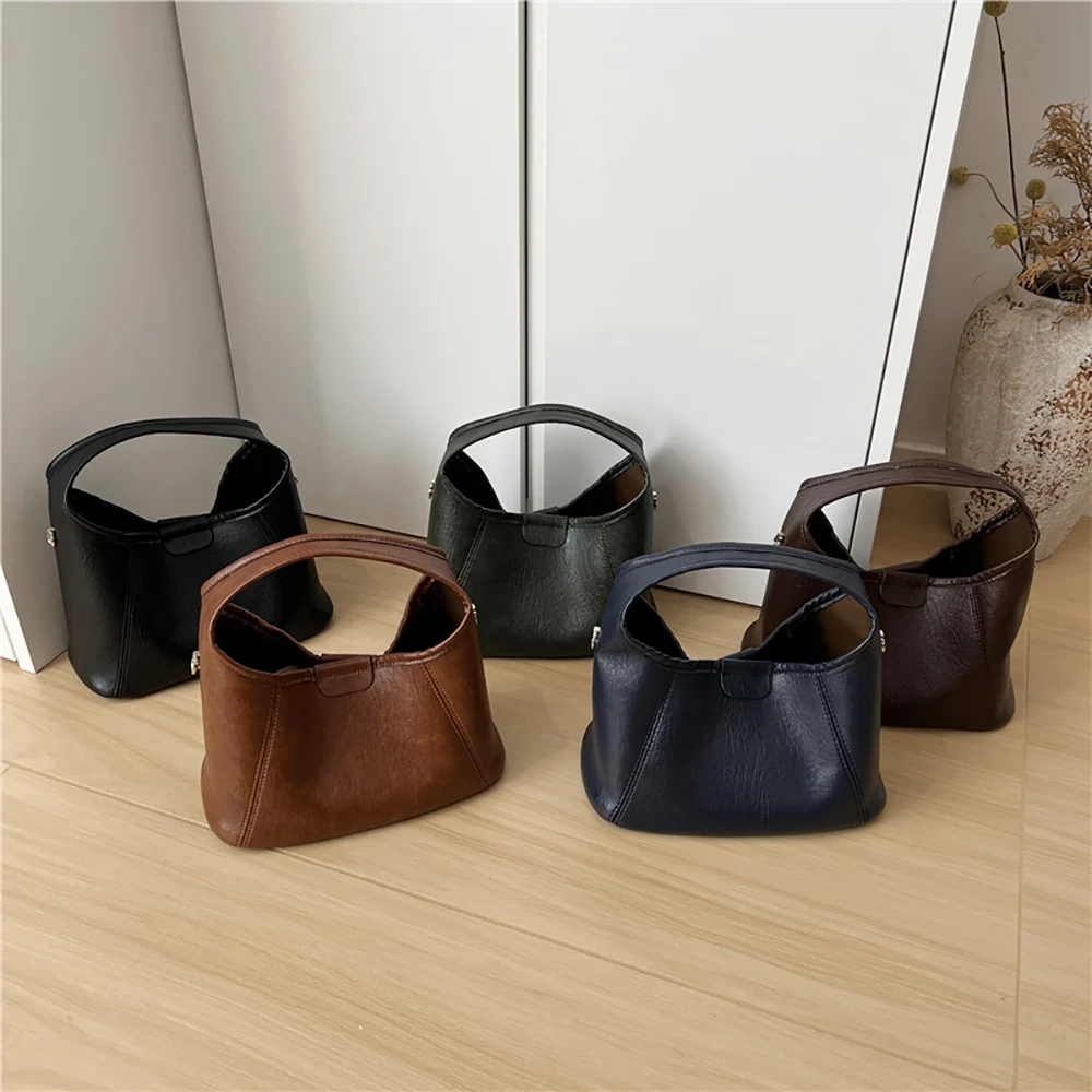 High Grade Pu Handbags Women's Autumn Winter New Solid Color Buckle Composite Bag Chic Versatile All-Match Commute Bags