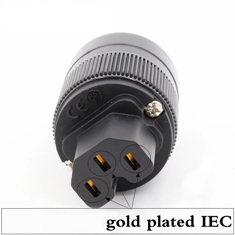 2pcs female Hifi audio Gold plated UK/EU/US/AU IEC female connector for DIY power cable