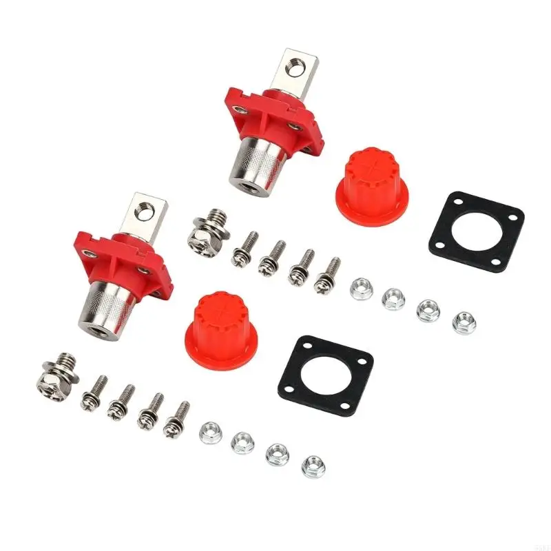 Panel-Mount Battery Feedthrough Post with 250 A Rating and Threaded Ends for Battery and Power-Circuit Wiring Systems 55KF