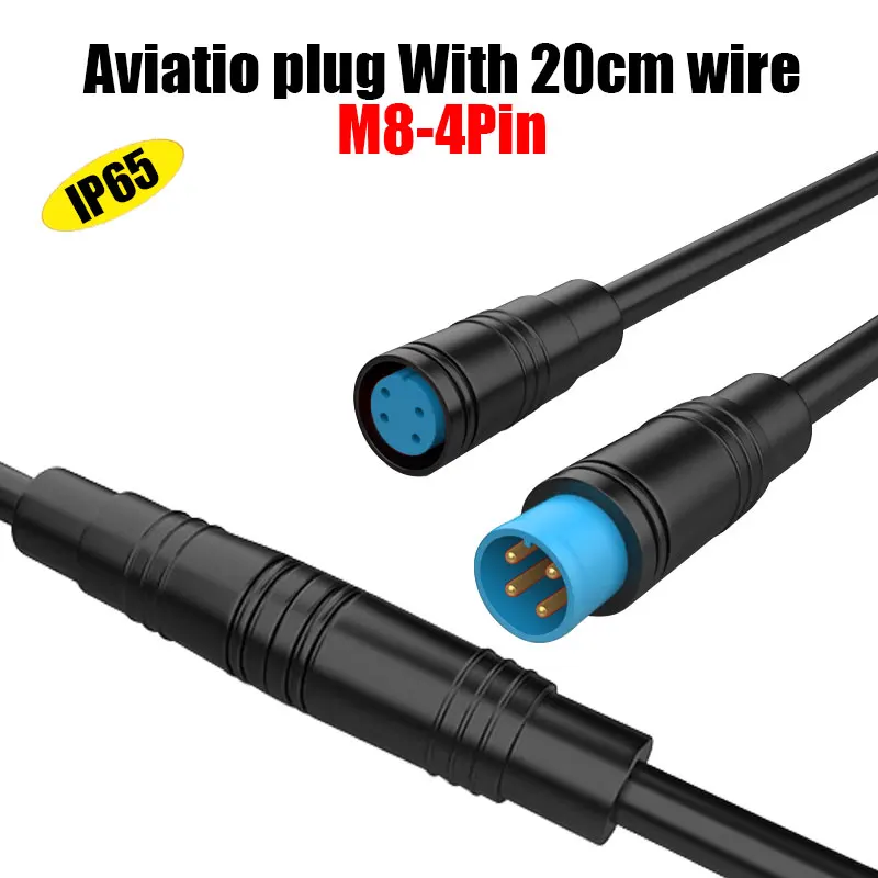 

5/10Sets M8-4Pin Julet Ebike Sensor Connectors Plug Male Female Waterproof Signal Bicycle Screen Charging Cable 20CM
