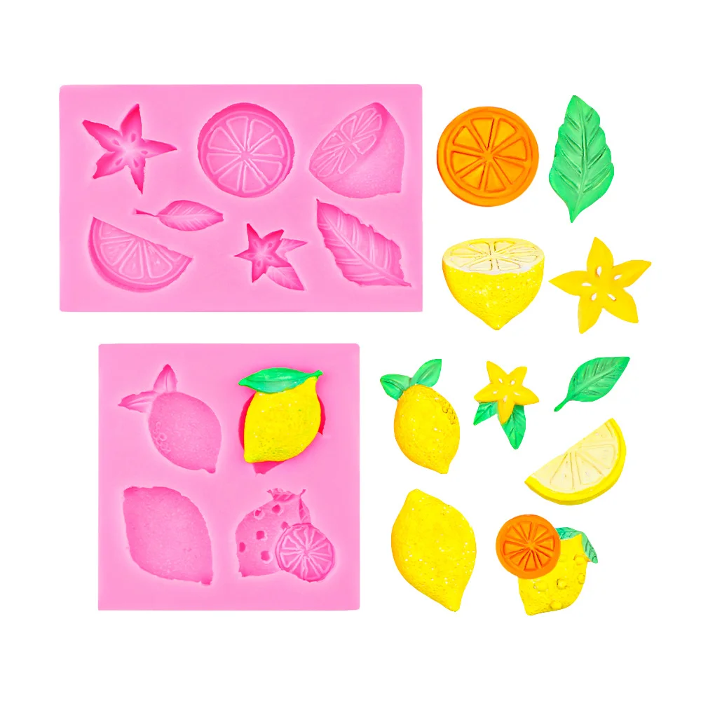 Lemon Fondant Mold Summer Fruit Flower Silicone Candy Chocolate Mold DIY Lemon Silicone Mold Cupcake Topper Cake Decorating Tool
