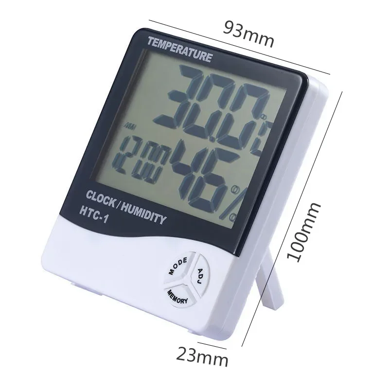 FTBTOC HTC-1 Indoor Room LCD Digital Electronic Thermometer Hygrometer Measuring Temperature Humidity With alarm clock