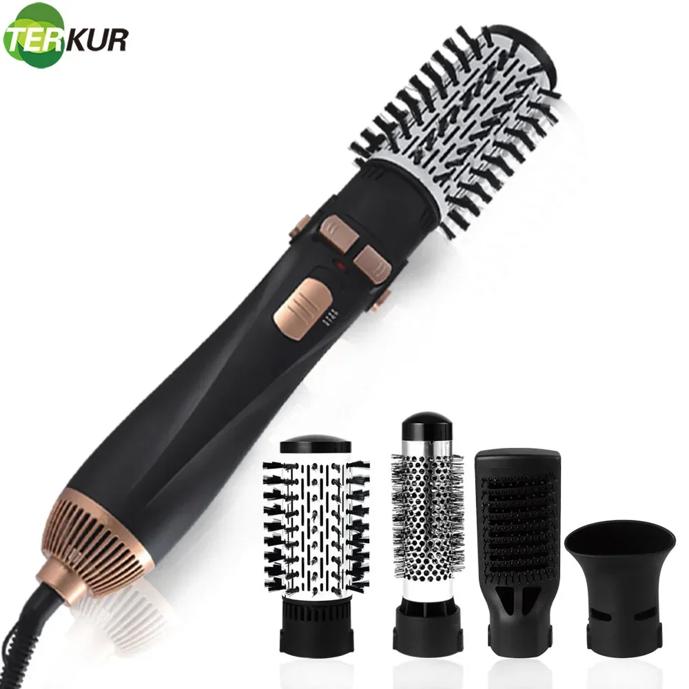 

Hot Air Brush 4 Head Replaceable Hair Dryer Comb One Step Blower Strong Wind Electric Straightener Roller Curler Styling Tools