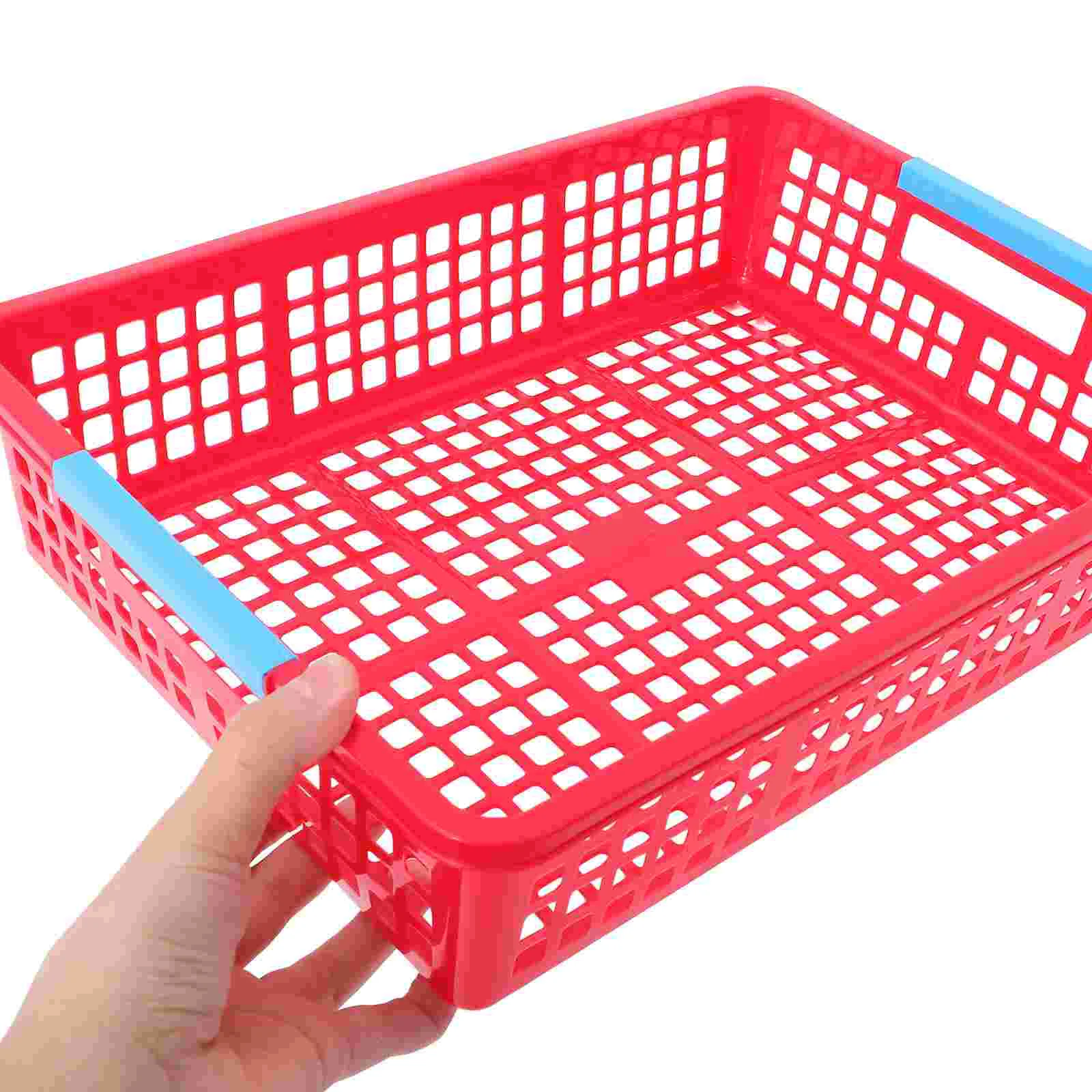 6 Pcs File Basket Storage Classroom Paper Hollow Desktop Bin Bins Turn Trays Plastic Baskets