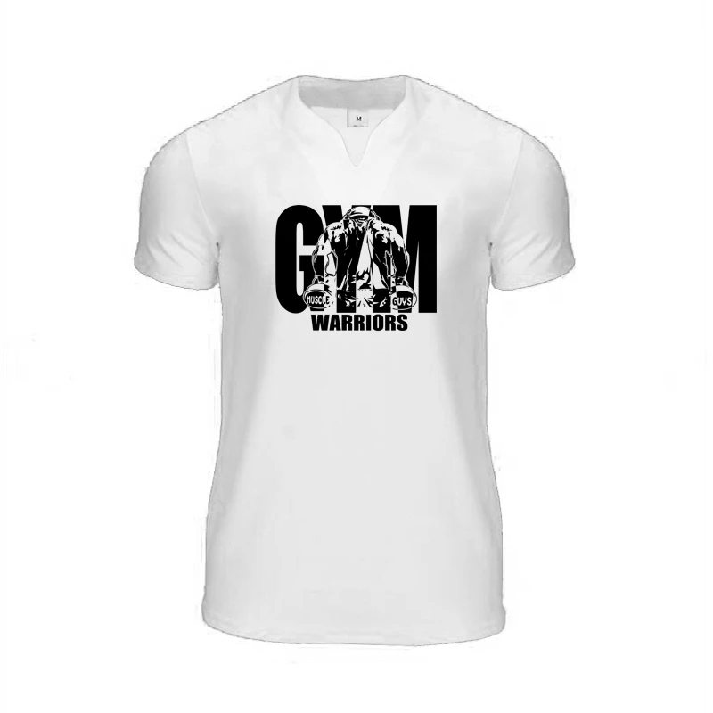 Mens Sport Casual Short Sleeve Jogging Tops Summer Fitness Absorb Sweat Cotton T-shirts Gym Bodybuilding Training Muscle Shirts