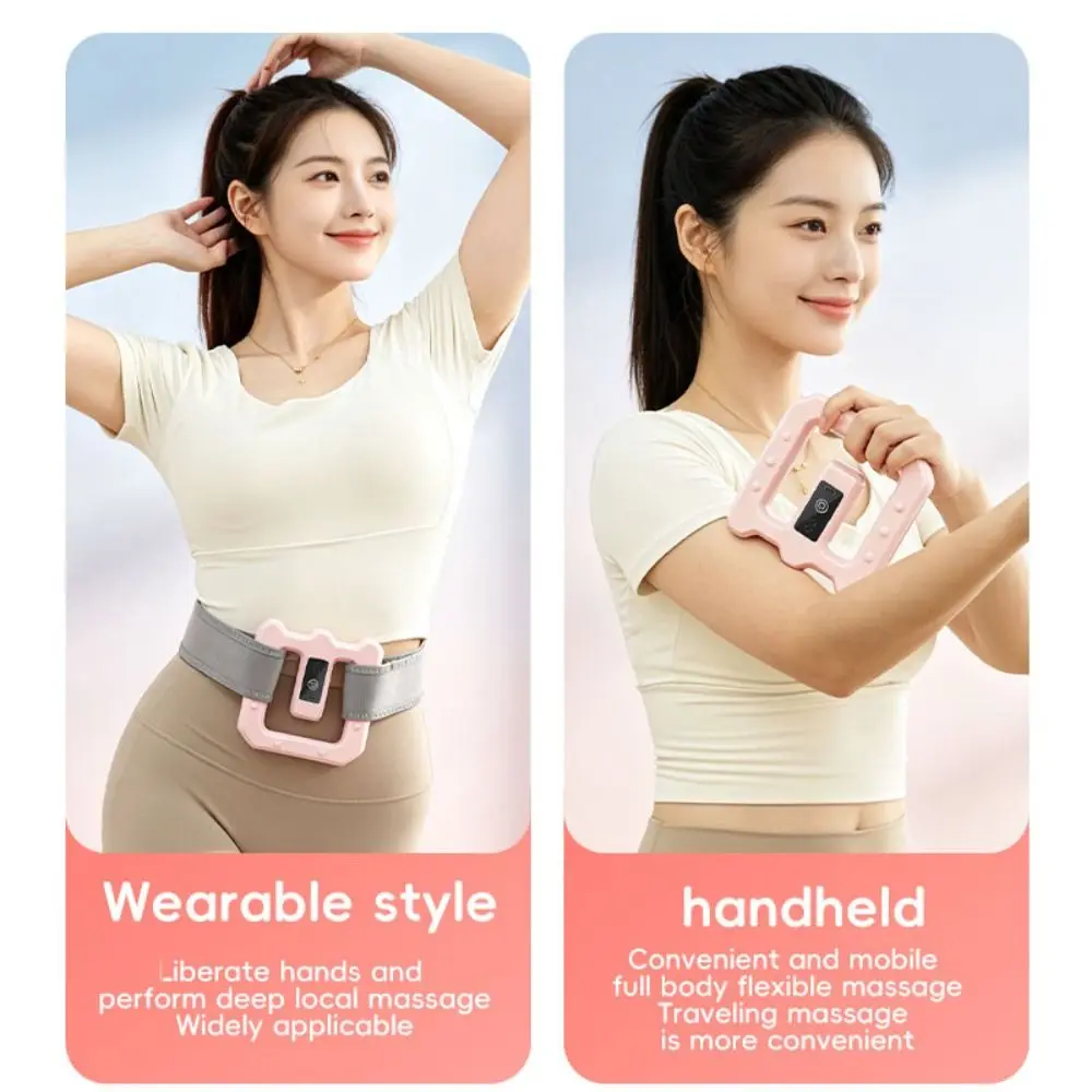 Cordless Fascia Rings Massager Deep Tissue Adjustable Vibration Electric Body Slimming Machine Type-C Rechargeable with Belt