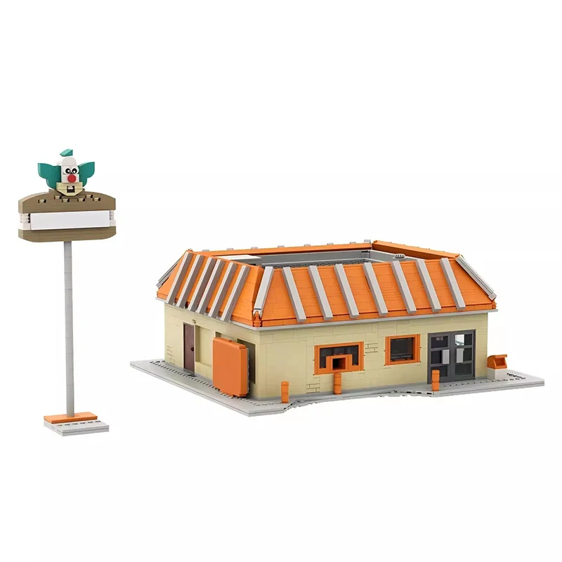 Bricklink idéias cidade casa simpsoned krusty hambúrguer springfield igreja escola primária arquitetura conjuntos blocos de construção brinquedos