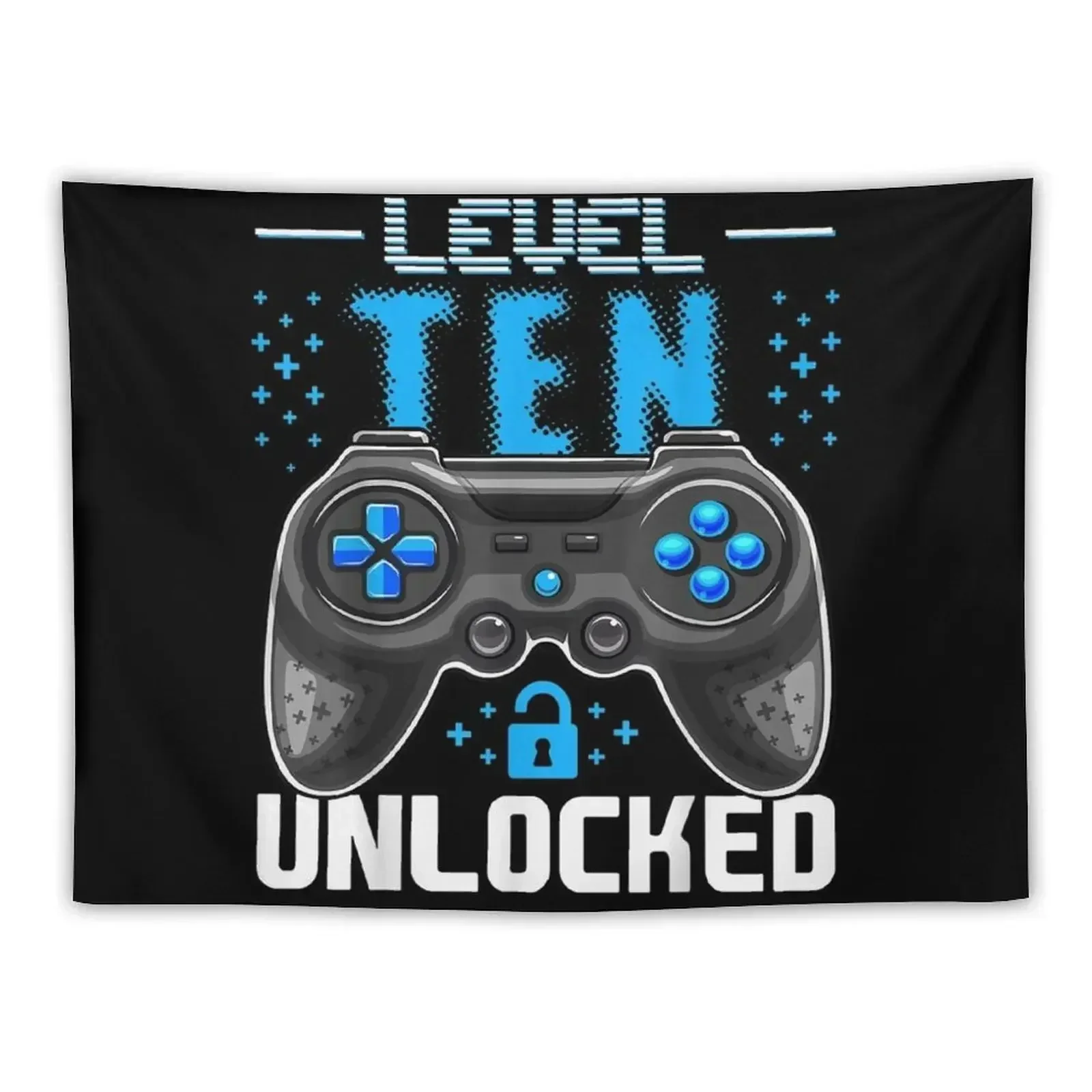 

Level 10 Unlocked Video Gamer Tapestry Decoration For Home Decoration Wall Tapestry