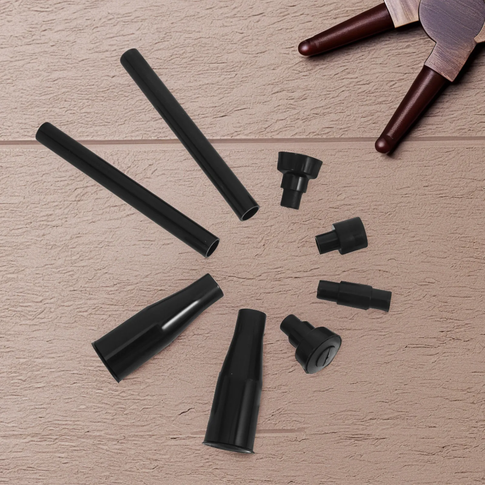 8pcs Pond Fountain Set Black Nozzles Water Adapters for Pump Kit Gardens Ponds Fish Tanks Solar Sprayer Heads