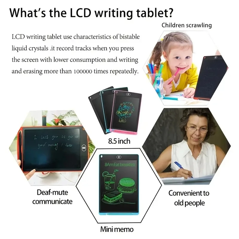 LCD Writing Tablet Children Graffiti Sketchpad Handwriting Blackboard Magic Drawing Board Montessori Learning Educational Toys