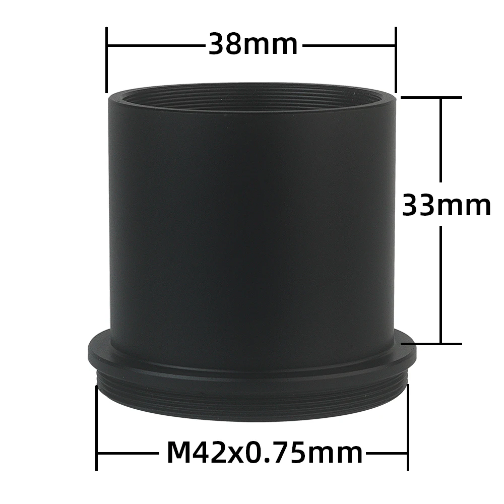 EYSDON M42x0.75mm Threads Microscope T-Adapter Metal 38mm Camera Eyepiece Tube