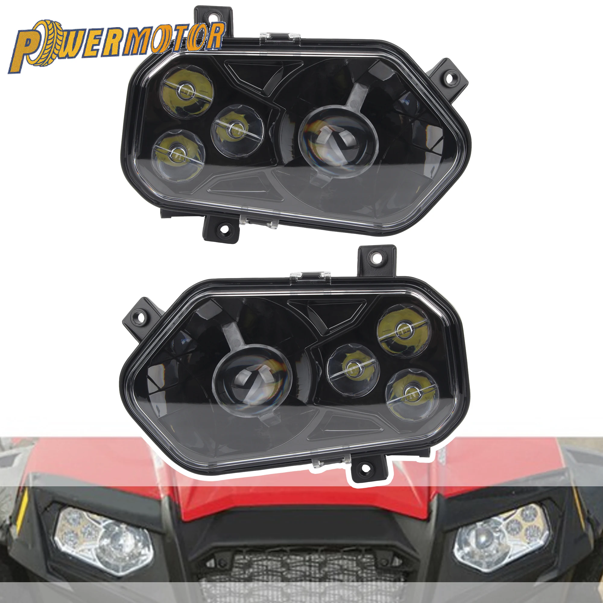 

1 Pair for Polaris Sportsman LED Headlights with Angel Eye Head Lights ATV Front Lamps For 400 500 550 570 800 850 2009-2017