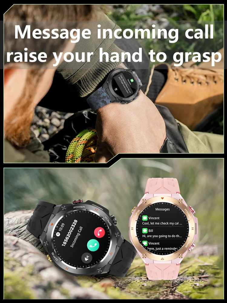 Time Owner New Smartwatch 2025 for Men With Built-in GPS for Outdoor Sports Tracking Bluetooth for Making/Answering Calls