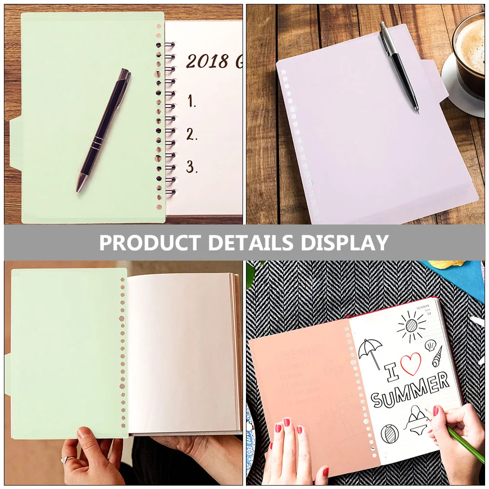 

12 set 12 Sets Office Binder Book Dividers Detachable Plastic Notebook Index Dividers Notepad Divider Tabs File Binder Supplies
