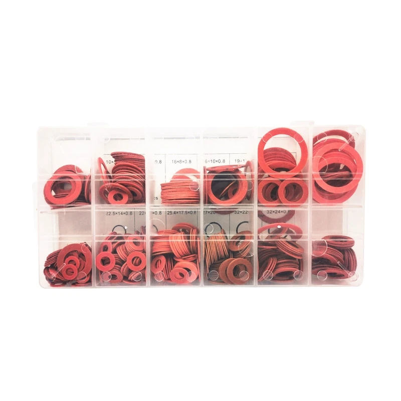탭 씰 링 Drosphip 용 섬프 플러그 용 600Pcs 빨간색 강철 종이 미터 씰링 와셔