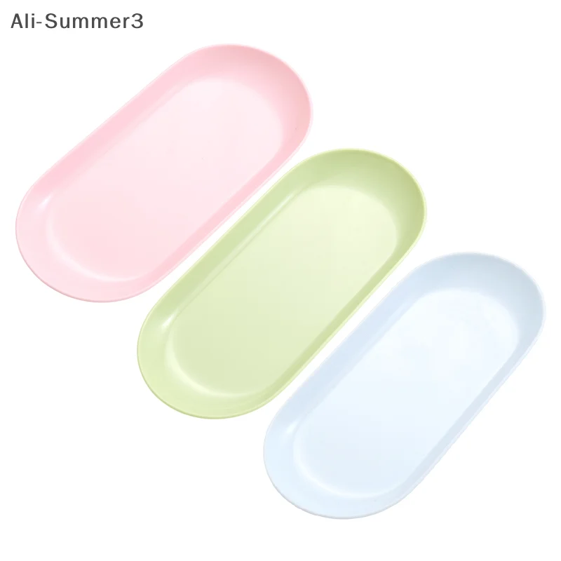 1 unidad 2025, nuevas herramientas de plástico para decoración de uñas, bandeja de almacenamiento ovalada, bandeja de exhibición de uñas postizas, suministros de pinzas para manicura, bandeja de almacenamiento de herramientas