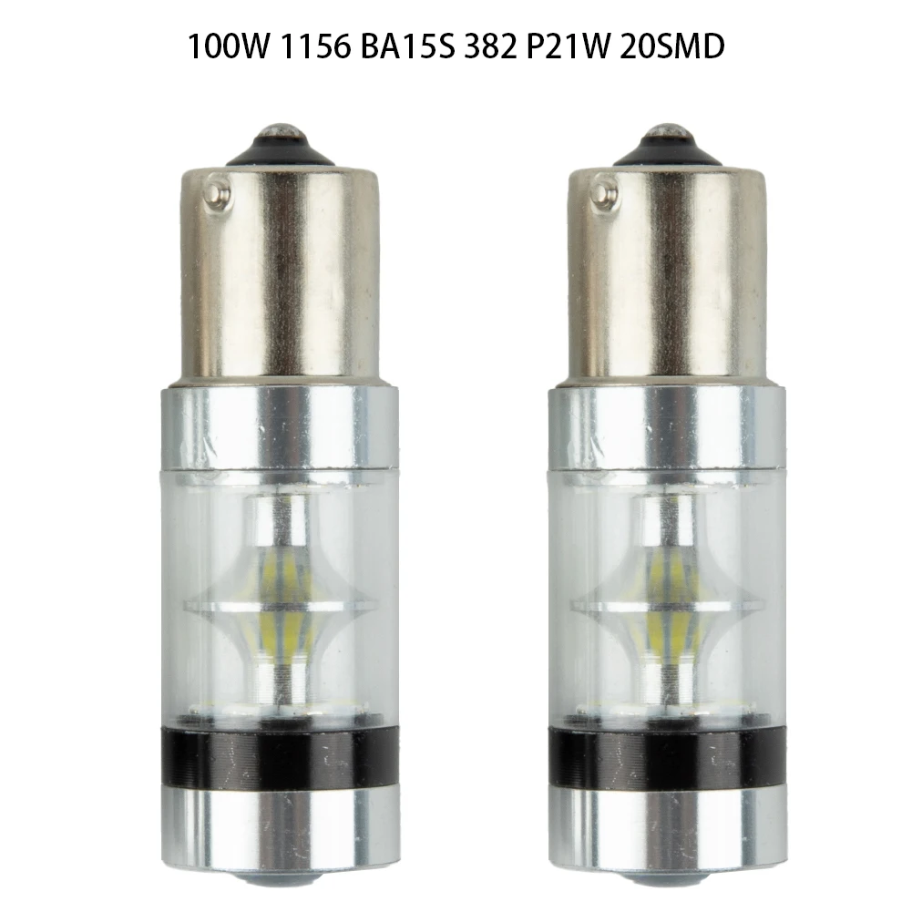 

New Practical BRIGHT LED CANBUS BULB REVERSE LIGHT 100W 1156 2PCS BA15S 382 2x 1156 Light Bulbs 100W DC 12V-28V