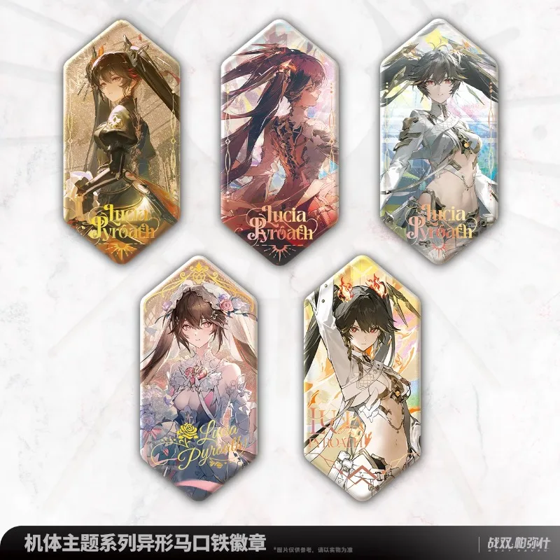 

Official Genuine Game Anime GRAY RAVEN：PUNISHING Cosplay Lucia Promise Double Flash Hot Stamping Tinplate Badge in Stock