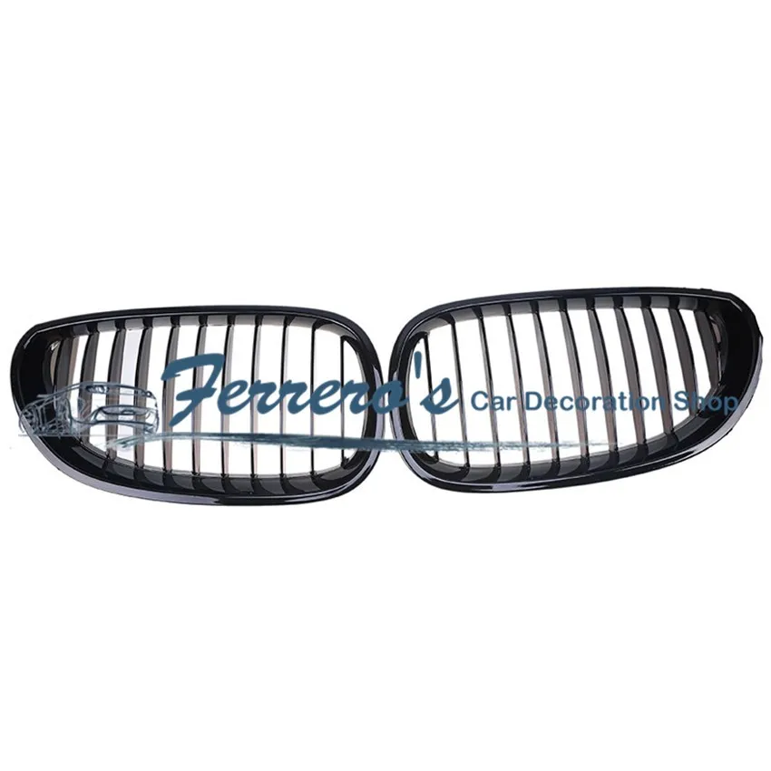 Free shipping 2pcs/lot For BMW E60 5 Series M5 2004-2009 Modification Matte black Bumper Kidney Front Grill Grille Wholesale