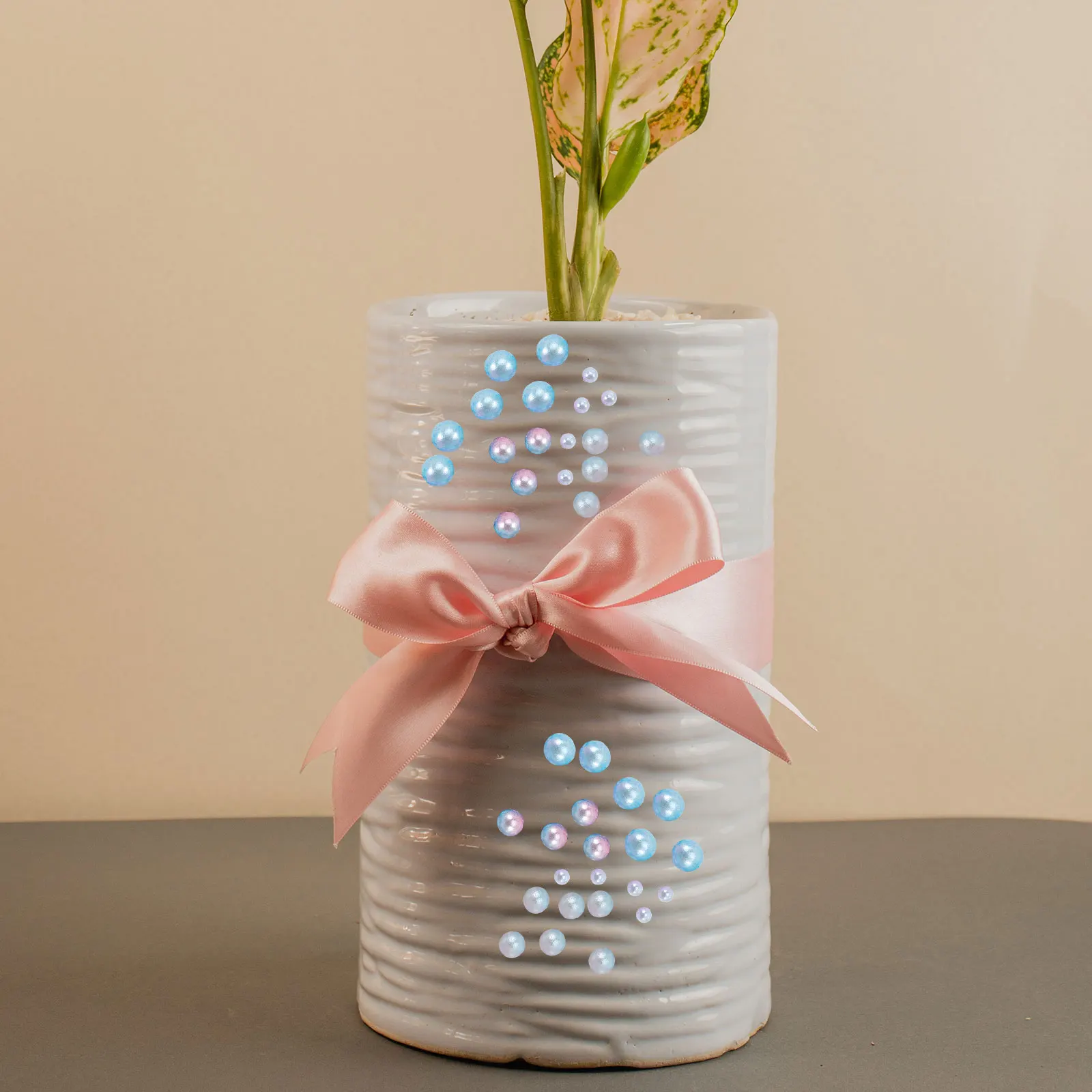 

3 Boxes Gradient Artificial Pearls Floating Beads Vase Fillers DIY Decor Makeup Brushes Craft Pearls Decoration