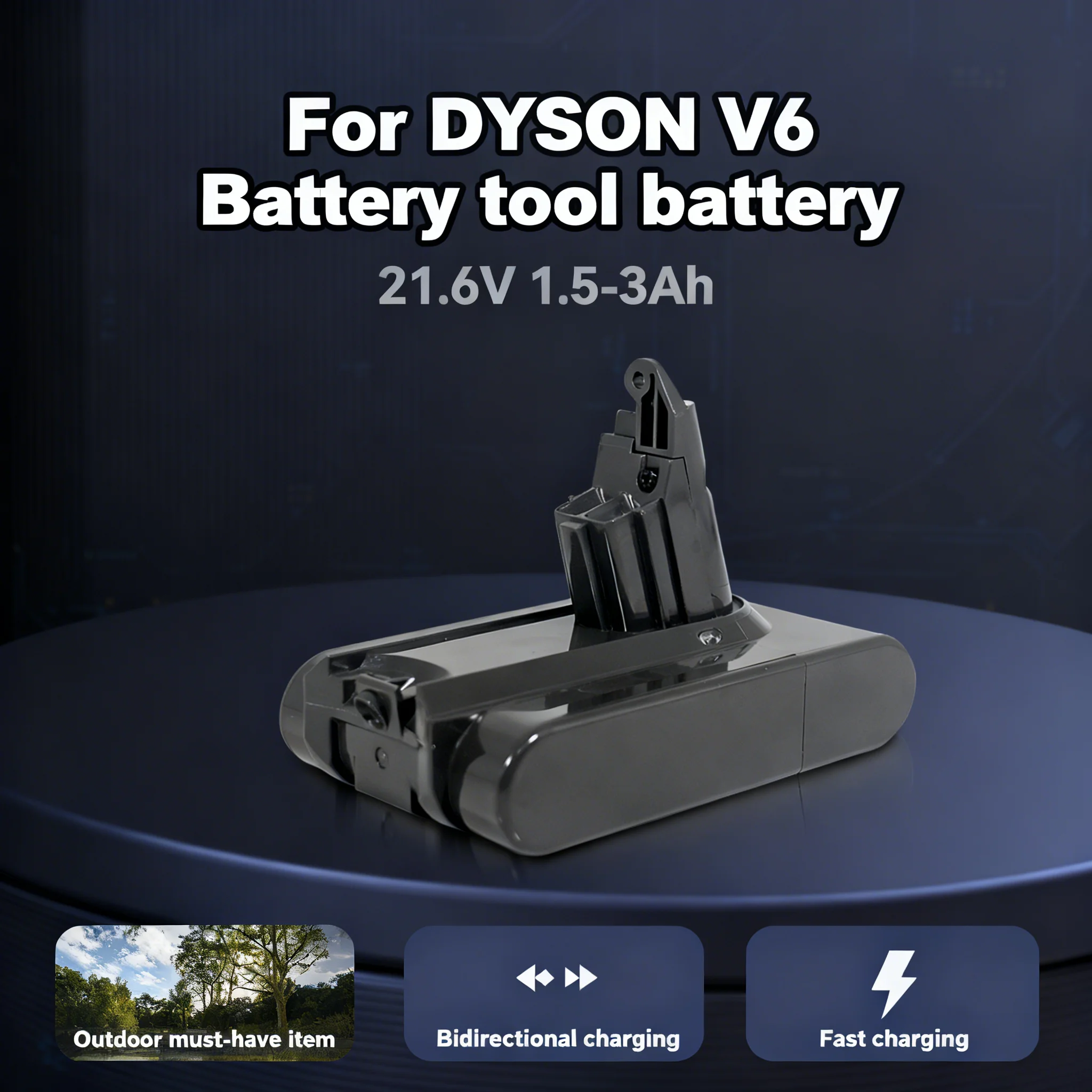 

FOR Dyson V6 Li-ion Battery 21.6V 1.5-3Ah Rechargeable for Absolute V6 Animal SV10 Vacuum Cleaner Series