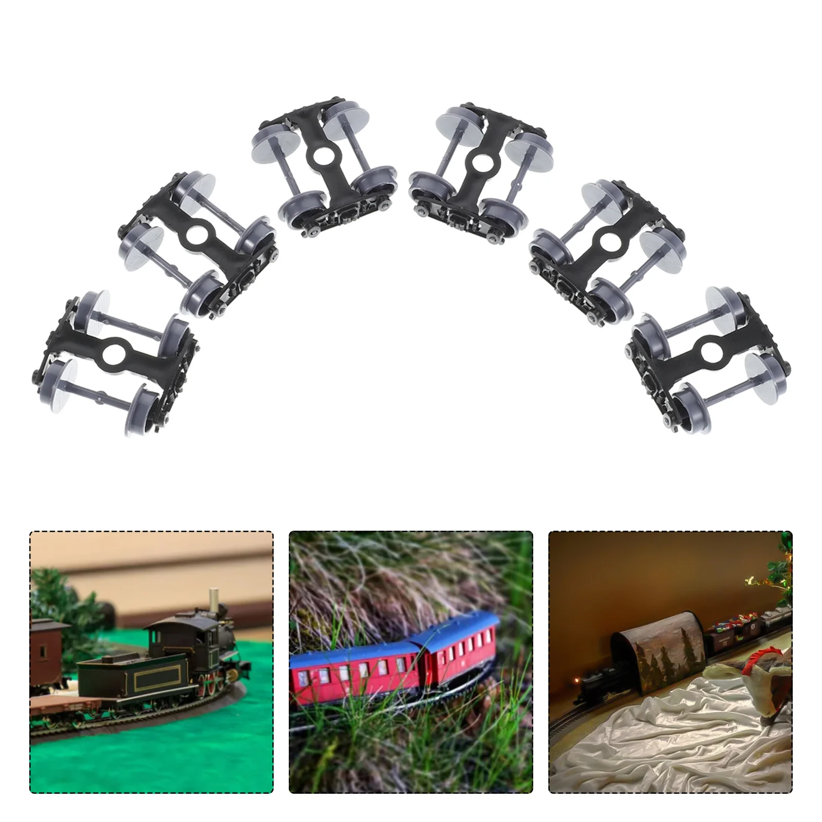 

12pcs Simulation Train Wheels Plastic Parts For Diy Craft Projects Black Replacement Wheels Compatible With