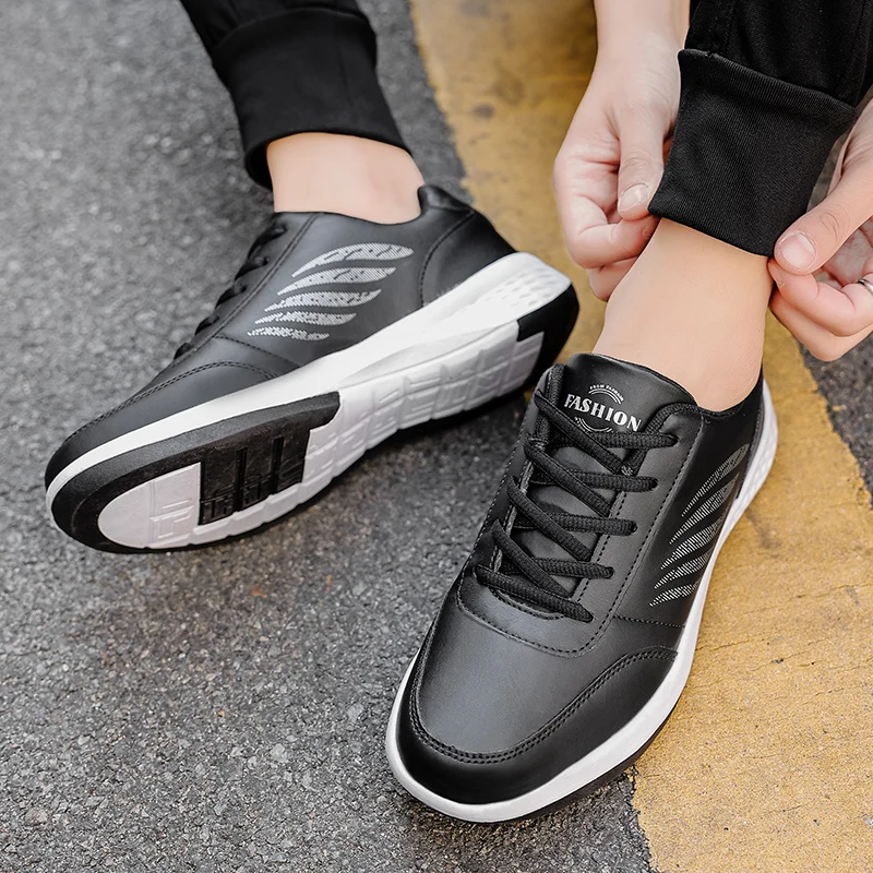 

Fashion Men's Spring Autumn Casual Sneakers Soft Leather Walking Running Sports Shoes Boy Students Jogging Trainer Non-slip