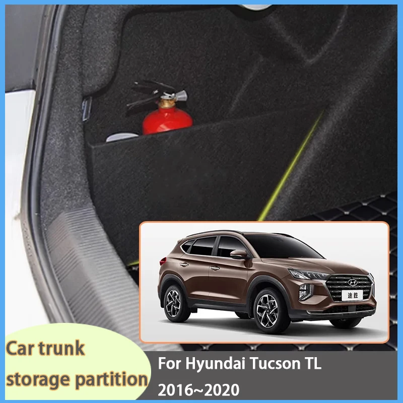 

Auto Accessories For Hyundai Tucson TL 2016~2020 Car Organizer Thickening Trunk Side Partition Trunk Interior Storage Box Parts