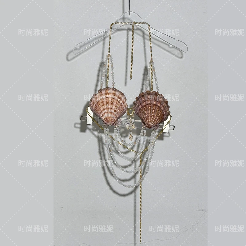 Summer tanks & camis beach bar party Woman clothing Backless Adjustment Tank top Short Bra Sexy Girls Christmas Mermaid Top