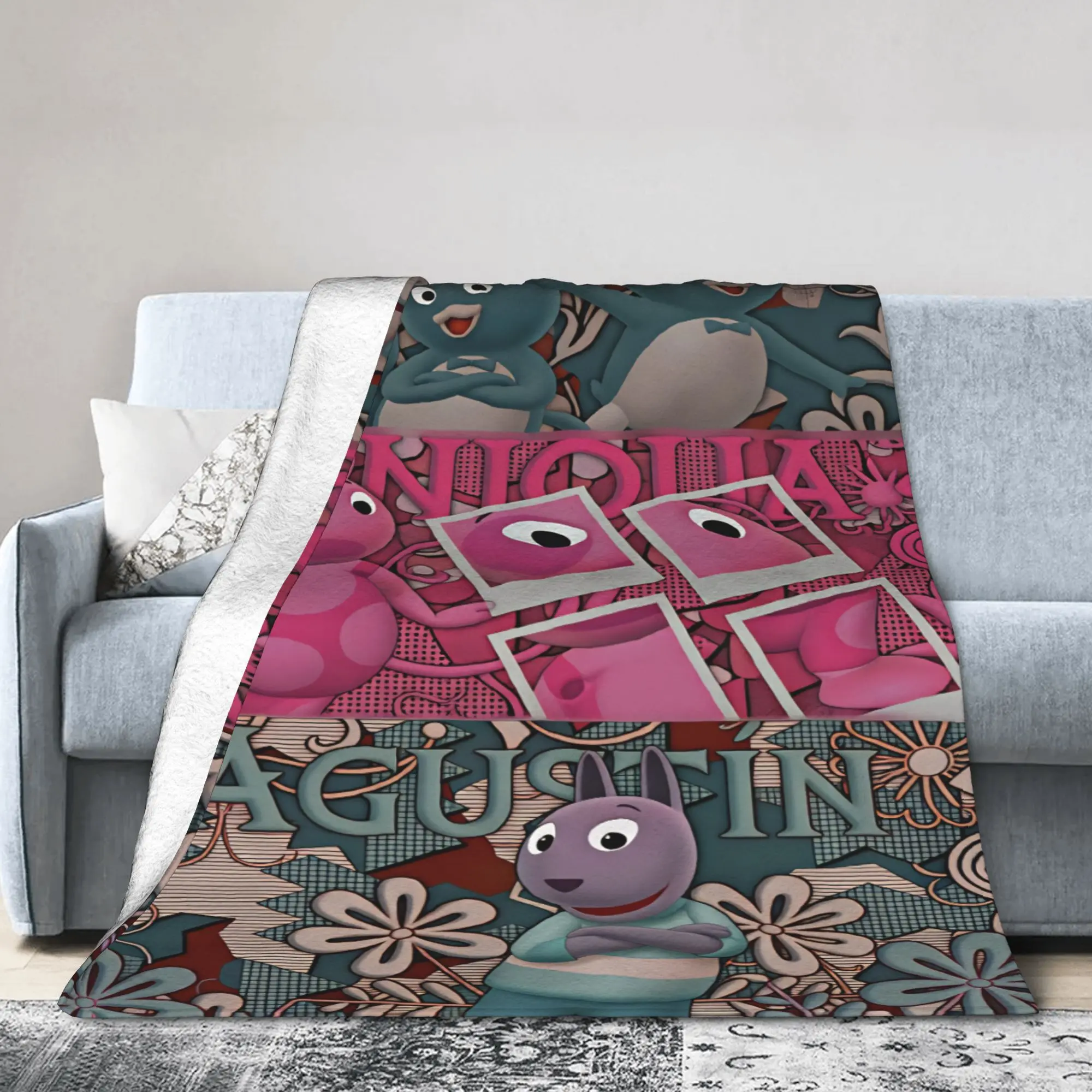 Warm Soft Bedding Throws Plane Travel The Backyardigan Blanket  Flannel Bedspread For Sofa Home Funny Sofa Bed Cover