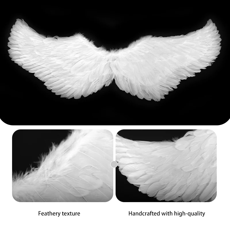 Dance Wings Accessories Halloween Wings Props Children Adult Angel Feather Wings Props Stage Performance Accessories White Black