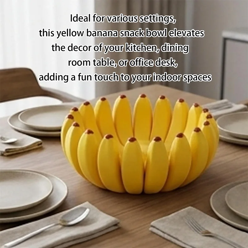 Funny Banana Fruit Bowl Banana Shape Decorative Bowl for Kitchen Counter Creative Candy Storage Tray and Table Decor for Home