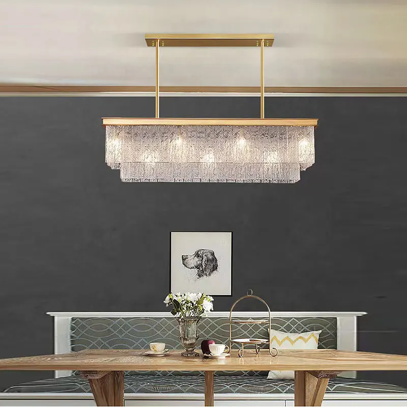 Modern Crystal Chandelier Dining Room Decor Pendant Hanging Light Fixtures For Living Room Ceiling Lamp Lustre Home Decoration