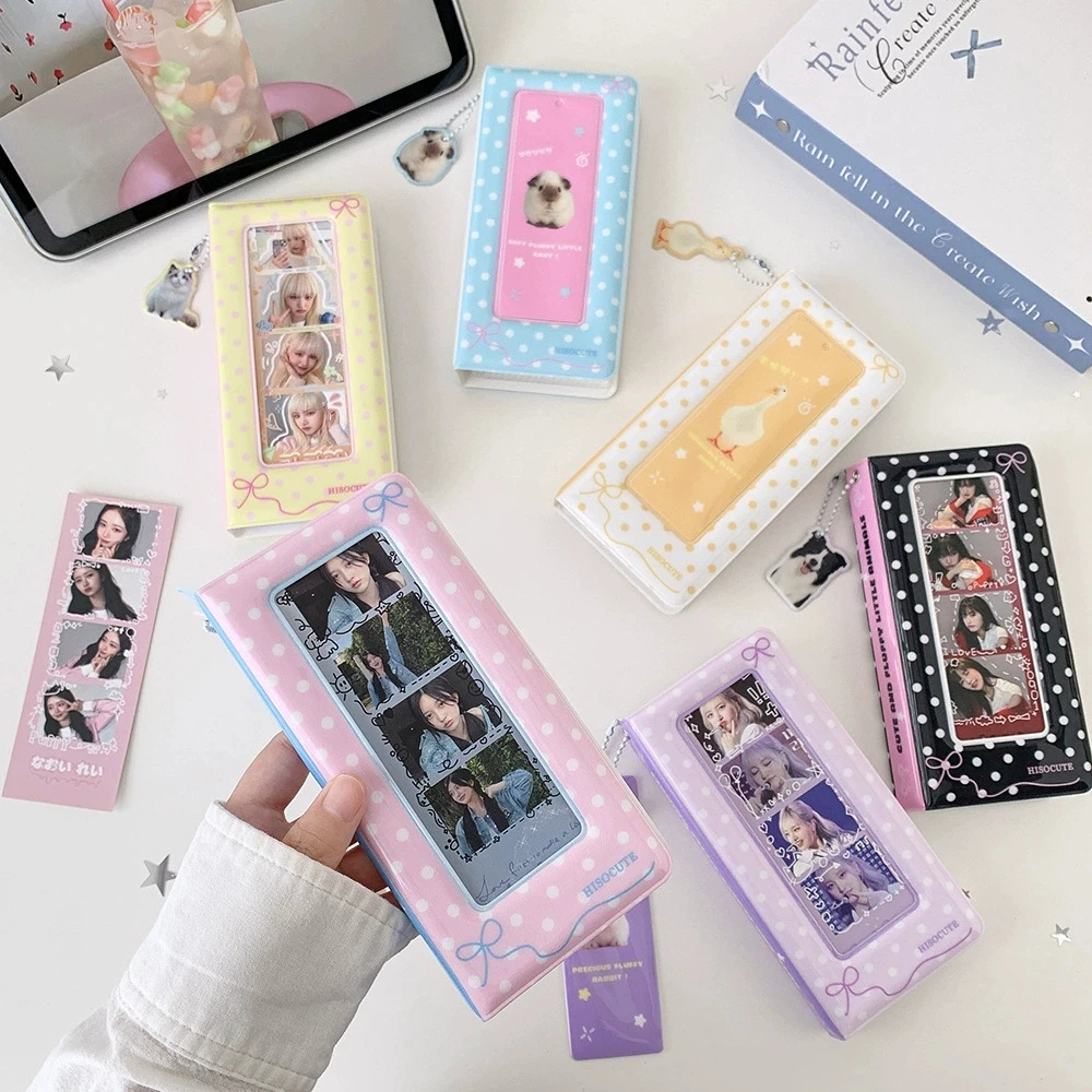 Multicolors Dots Bowknot Photo Booth Frames Album 2x6 Inch Photo Strips Wedding Album 2 x 6 Bookmark Holder 20 Pages 40 Photos