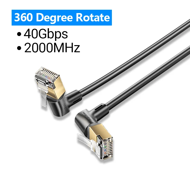 Vention Cat8 Ethernet Kabel 40Gbps 2000Mhz 360 Graden Roteren Cat 8 Netwerken Internet Lan Snoer Voor Pc Ps 4 Router Rj45 Kabel