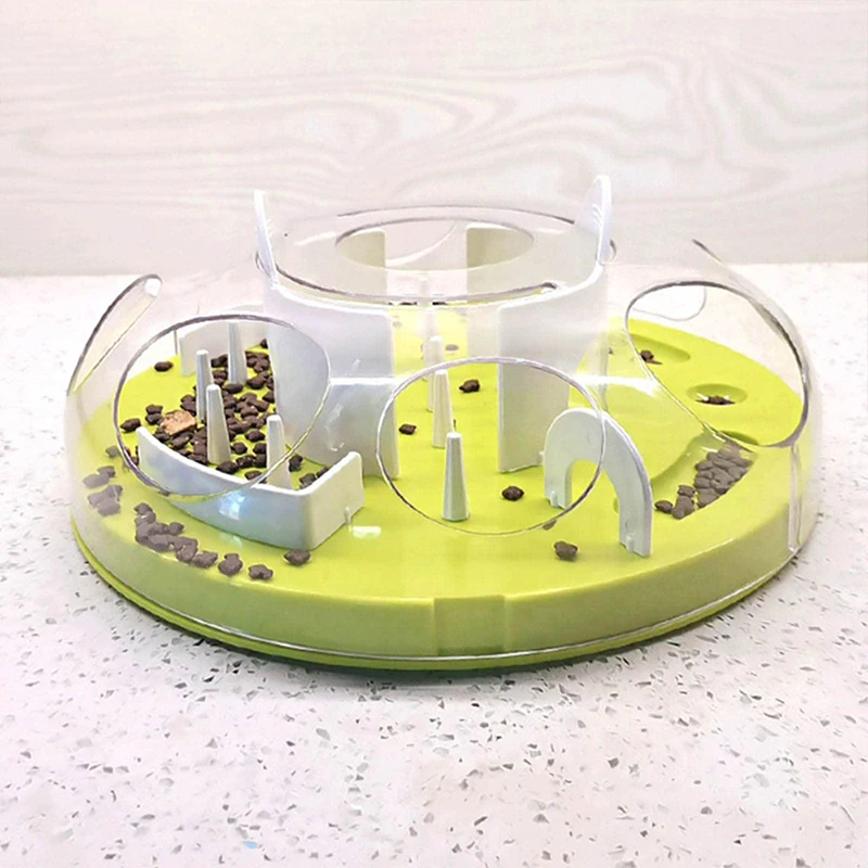 Alimentador lento de comida para perros y gatos, cuenco de juguete dispensador antideslizante con diseño de jungla para cachorros, bandeja de alimentación lenta, suministros para mascotas