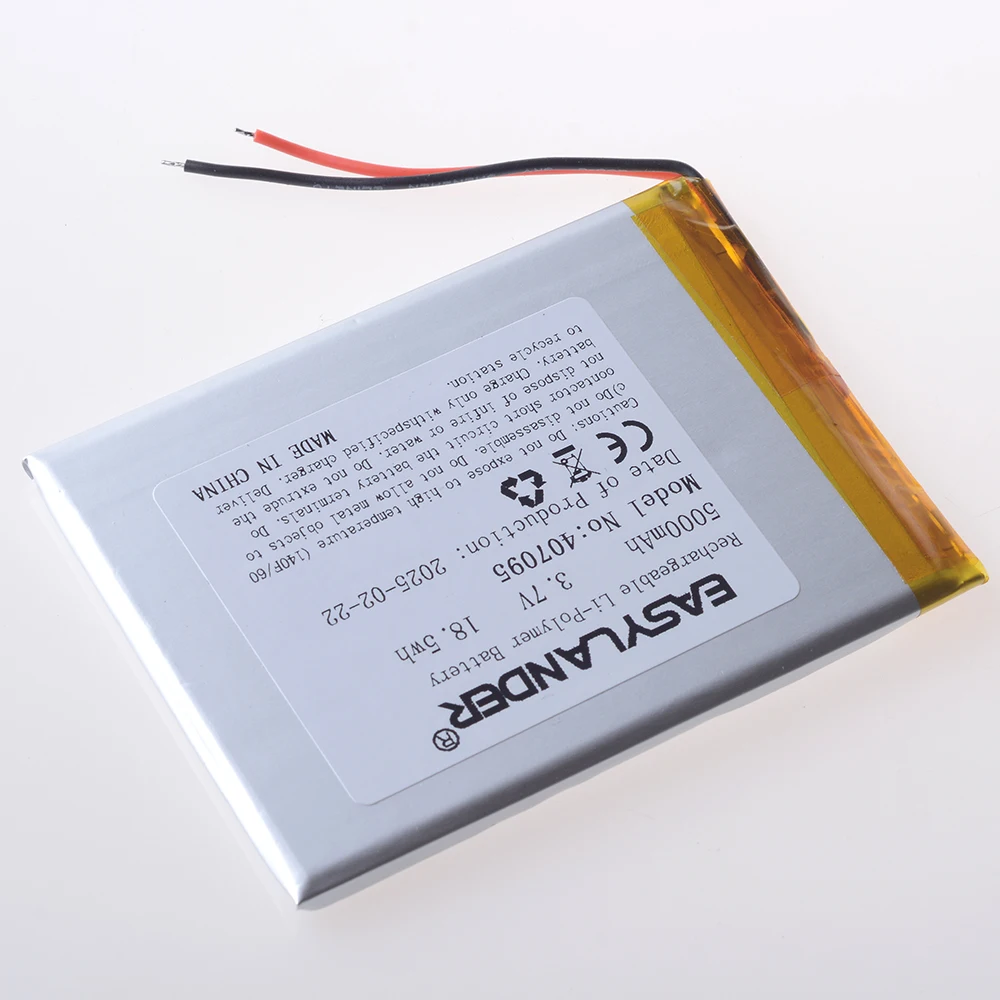 Cables de silicona CE+Rohs 407095   Baterías Lipo de batería de polímero de litio recargables de 3,7 V 3000 mAh