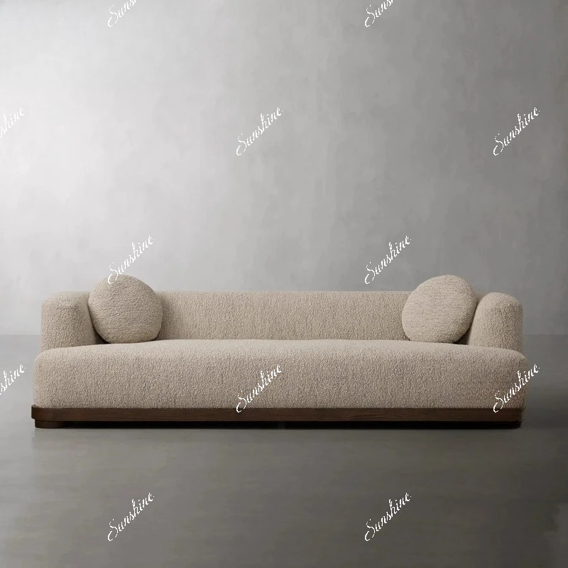 

Medieval style lambswool large and small apartment living room fabrics straight up three-seater sofas