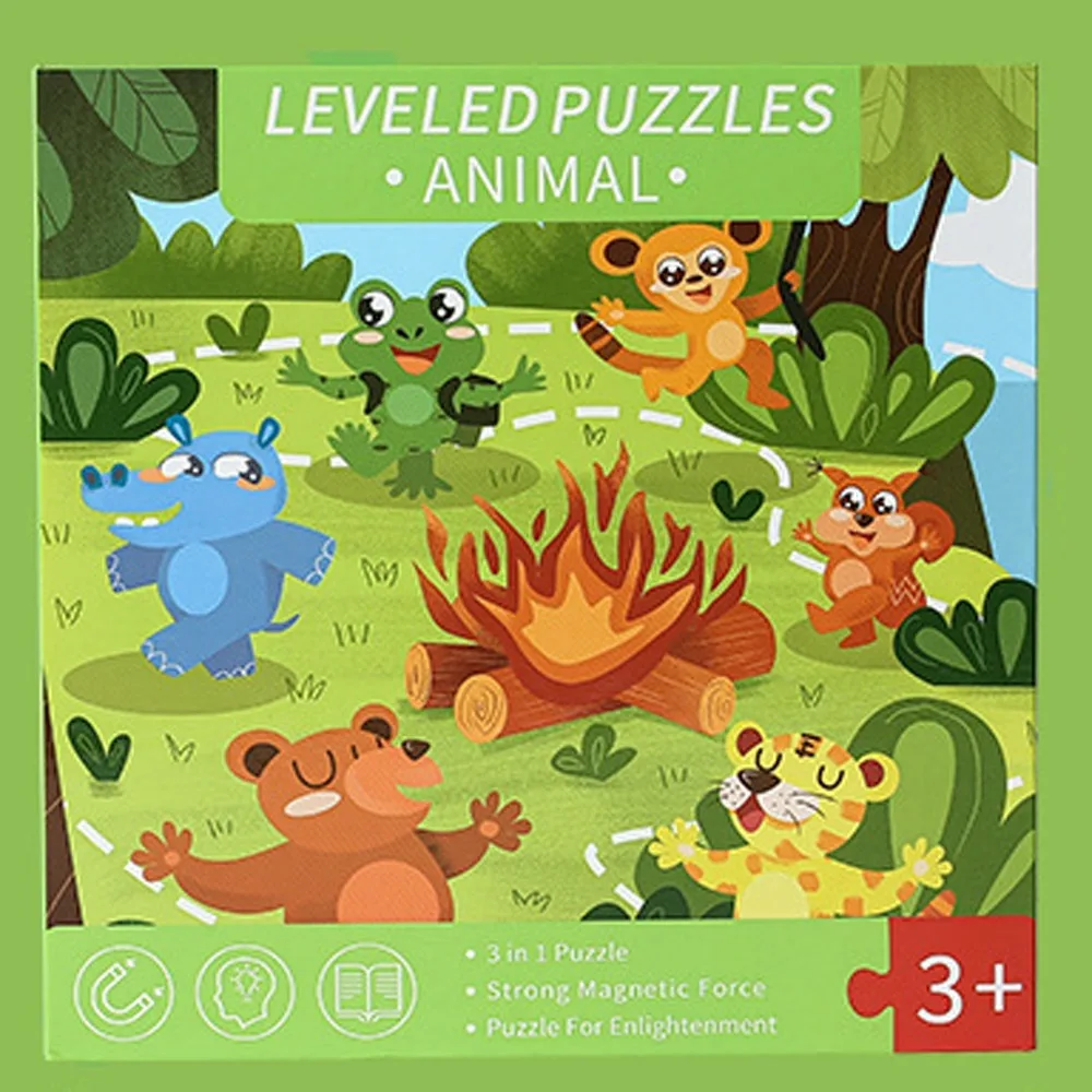 

Handmade Magnetic Quiet Book Paper Cartoon Dinosaur Sticker Book Hand Ledger Repeated Pasting DIY Kids Busy Book Toy Girls